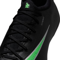 Nike Mercurial Vapor 17 Pro Gras Voetbalschoenen (FG) Kids Zwart Felgroen Zilvergrijs