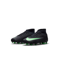 Nike Mercurial Superfly 11 Club Gras / Kunstgras Voetbalschoenen (MG) Peuters/Kleuters Zwart Felgroen Zilvergrijs