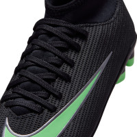 Nike Mercurial Superfly 11 Club Gras / Kunstgras Voetbalschoenen (MG) Peuters/Kleuters Zwart Felgroen Zilvergrijs