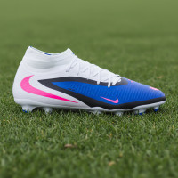Nike Phantom 6 High Academy Gras / Kunstgras Voetbalschoenen (MG) Blauw Wit Felroze