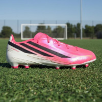 adidas F50 Hyperfast League Gras Voetbalschoenen (FG) Kids Felroze Zwart Goud Wit