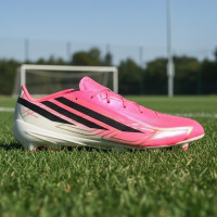 adidas F50 Hyperfast League Gras Voetbalschoenen (FG) Felroze Zwart Goud Wit