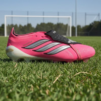 adidas Predator Elite FT Gras Voetbalschoenen (FG) Felroze Zilvergrijs Zwart Goud