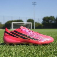adidas F50 Hyperfast EVO Gras Voetbalschoenen (FG) Felroze Zwart Goud Wit