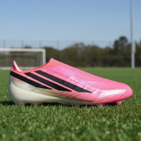 adidas F50 Hyperfast Elite Veterloze Gras Voetbalschoenen (FG) Kids Felroze Zwart Goud Wit