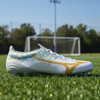 Mizuno Alpha III Japan João Félix Gras Football Boots (FG) White Gold Light Blue