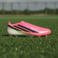 adidas F50 Hyperfast Elite Veterloze Gras Voetbalschoenen (FG) Felroze Zwart Goud Wit