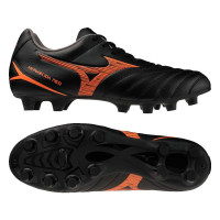 Mizuno Monarcida Neo III Select Gras Voetbalschoenen (FG) Zwart Lava Oranje