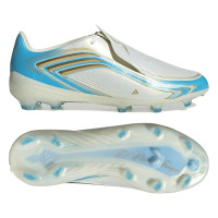 adidas F50 Messi Elite Gras Voetbalschoenen (FG) Kids Wit Lichtblauw Goud
