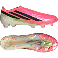 adidas F50 Hyperfast Elite Veterloze Gras Voetbalschoenen (FG) Felroze Zwart Goud Wit