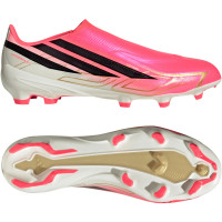 adidas F50 Hyperfast League Laceless Grass Football Boots (FG) Hot Pink Black Gold White