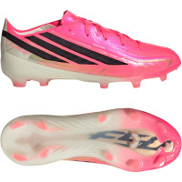 adidas F50 Hyperfast Elite Gras Voetbalschoenen (FG) Kids Felroze Zwart Goud Wit