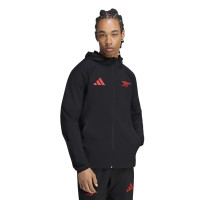 adidas Arsenal Tiro Travel Tracksuit 2026-2027 Black Red