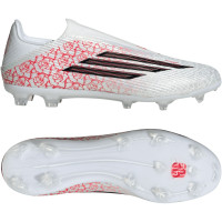 adidas F50 Lamine Yamal League Veterloze Gras / Kunstgras Voetbalschoenen (MG) Wit Felrood Zwart
