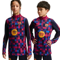 Nike FC Barcelona Strike Pre-Match Trainingstrui 1/4-Zip 2026-2027 Kids Bordeauxrood Donkerblauw Geel