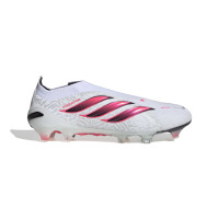 adidas Predator Elite Veterloze Gras Voetbalschoenen (FG) Wit Zwart Roze