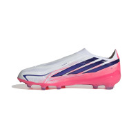adidas F50 Hyperfast Elite Veterloze Gras Voetbalschoenen (FG) Kids Wit Paars Roze