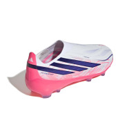 adidas F50 Hyperfast Elite Veterloze Gras Voetbalschoenen (FG) Kids Wit Paars Roze