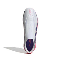 adidas F50 Hyperfast Elite Veterloze Gras Voetbalschoenen (FG) Kids Wit Paars Roze