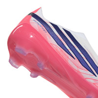 adidas F50 Hyperfast Elite Veterloze Gras Voetbalschoenen (FG) Kids Wit Paars Roze
