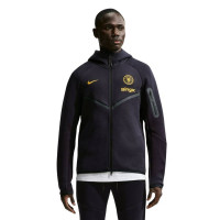 Nike Chelsea Tech Fleece Tracksuit 2026-2027 Black Golden Yellow