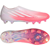 adidas F50 Sparkfusion Elite Sans Lacets Gazon Naturel Artificiel Chaussures de Foot (MG) Femmes Rose Blanc