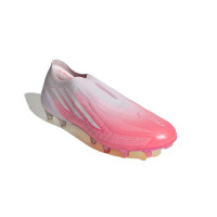 adidas F50 Sparkfusion Elite Veterloze Gras / Kunstgras Voetbalschoenen (MG) Dames Roze Wit