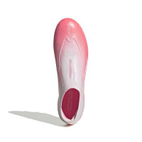 adidas F50 Sparkfusion Elite Veterloze Gras / Kunstgras Voetbalschoenen (MG) Dames Roze Wit