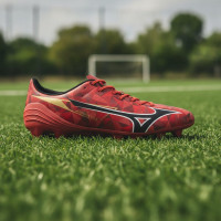Mizuno Alpha II Select Gras Voetbalschoenen (FG) Rood Zwart Zilver