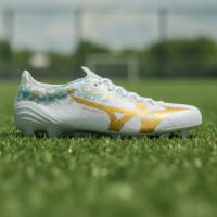 Mizuno Alpha III Japan João Félix Gras Football Boots (FG) White Gold Light Blue