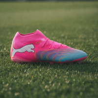 PUMA Future 9 Pro Gras / Kunstgras Voetbalschoenen (MG) Felroze Blauw Geel