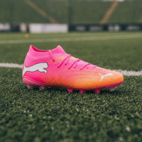 PUMA Future 9 Match Gras / Kunstgras Voetbalschoenen (MG) Felroze Blauw Geel