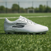 Skechers Razor 1.5 Academy Gras Voetbalschoenen (FG) Wit Zilver Zwart