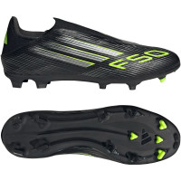 adidas F50 League Laceless Grass/Artificial Grass Football Boots (MG) Black Silver Neon Yellow