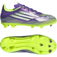 adidas F50 League Gras / Kunstgras Voetbalschoenen (MG) Kids Paars Wit Neongeel