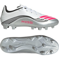 adidas F50 Messi Club Grass/Artificial Grass Football Boots (MG) White Silver Red