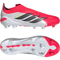 adidas Predator Elite Veterloze Gras Voetbalschoenen (FG) Kids Rood Wit Zwart