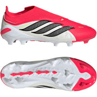 adidas Predator League Laceless Grass Football Boots (FG) Kids Red White Black