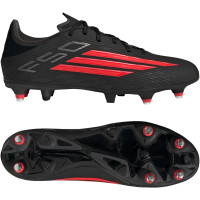 adidas F50 League IJzeren-Nop Voetbalschoenen (SG) Zwart Rood Donkergrijs