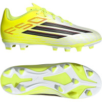 adidas F50 Club Gras / Kunstgras Voetbalschoenen (MG) Kids Neongeel Zwart Rood