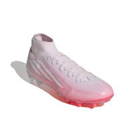 adidas F50 Sparkfusion League Gras / Kunstgras Voetbalschoenen (MG) Dames Roze Wit