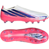 adidas F50 Hyperfast Pro Veterloze Kunstgras Voetbalschoenen (AG) Wit Paars Roze