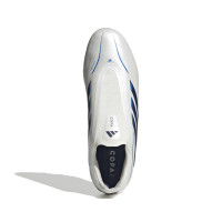 adidas Copa Pure IV League Laceless Grass Football Boots (FG) White Blue Dark Blue