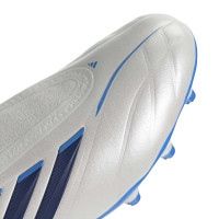 adidas Copa Pure IV League Laceless Grass Football Boots (FG) White Blue Dark Blue