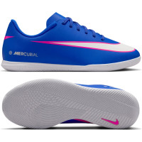 Nike Mercurial Vapor 16 Club Chaussures de Foot en Salle (IN) Enfants Bleu Blanc Rose Vif