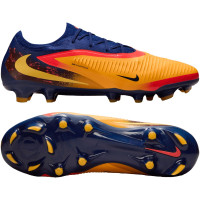 Nike Phantom 6 Low Haaland Pro Gras Voetbalschoenen (FG) Donkerblauw Oranje Geel Rood