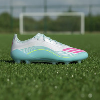 adidas F50 Messi Elite Gras Football Boots (FG) White Turquoise Pink