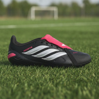 adidas Predator League FT Gras Voetbalschoenen (FG) Kids Zwart Wit Rood