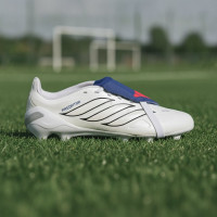 adidas Predator League FT Gras Voetbalschoenen (FG) Kids Wit Zilver Blauw Rood