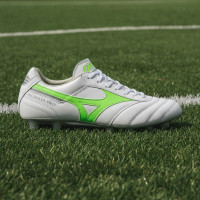 Mizuno Morelia II Pro Gras Voetbalschoenen (FG) Zilver Felgroen